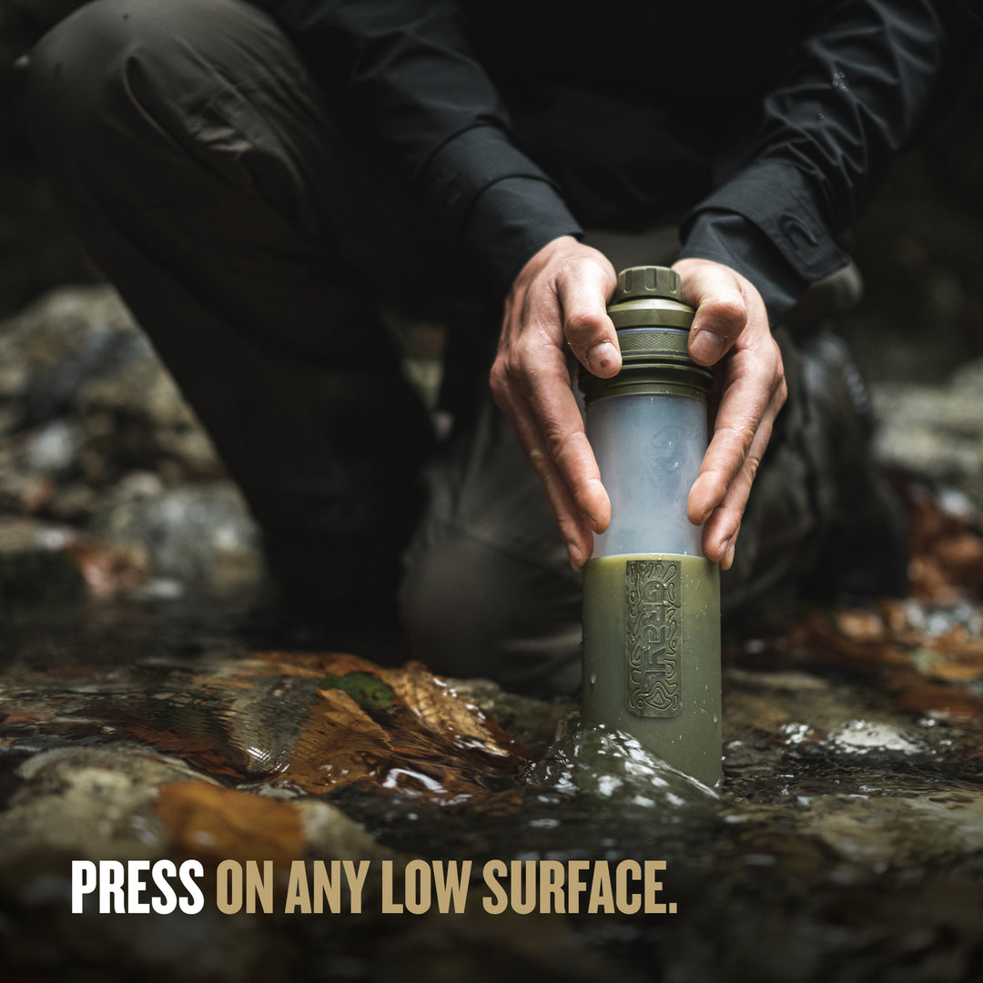 Best top rated Grayl UltraPress Filter and Purifier Water Bottle – 16.9 Fluid Ounces / Covert Edition / Press View / Olive Drab