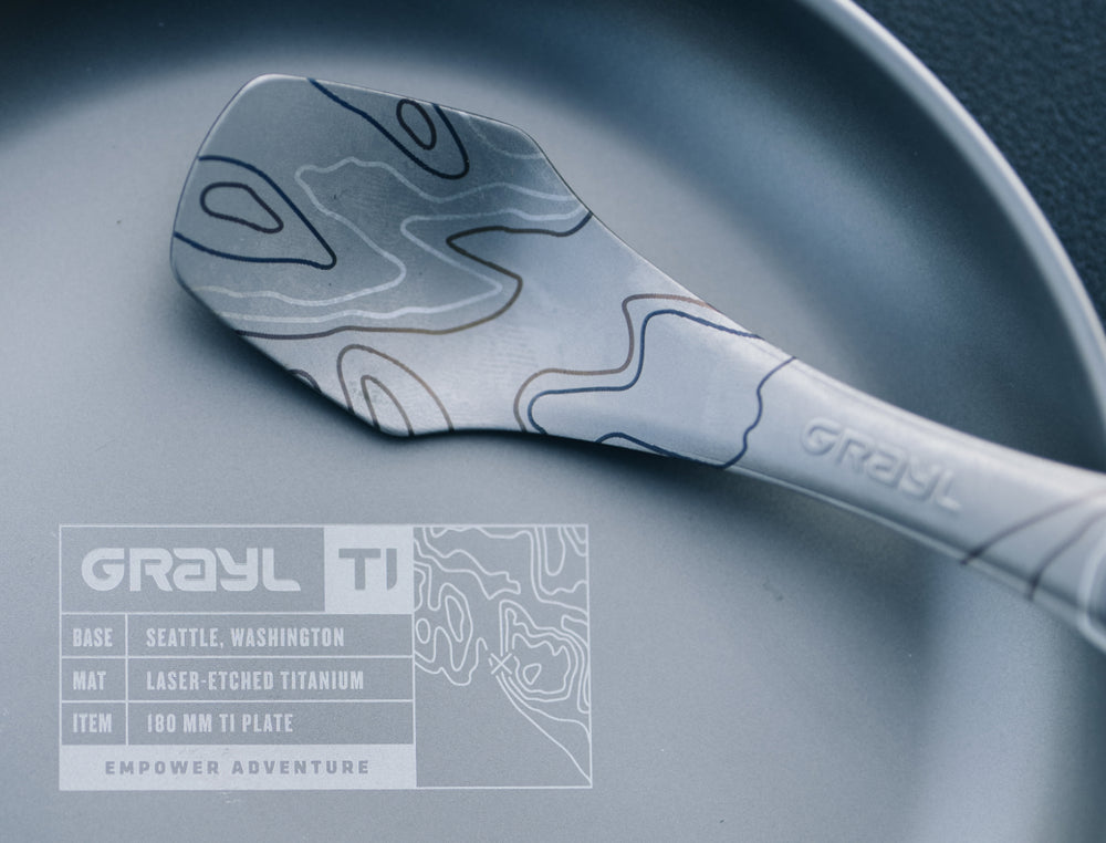 Grayl Ti Spork. Premium full-wrap laser-etching