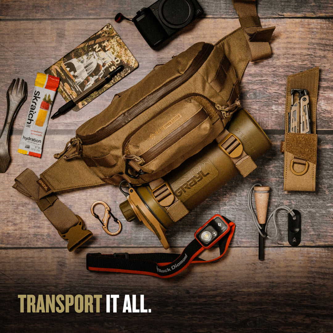 Grayl® Transport Hip Pack & Crossbody Sling / Transport It All / Wander Blue / Covert Black / Coyote Brown / Olive Drab