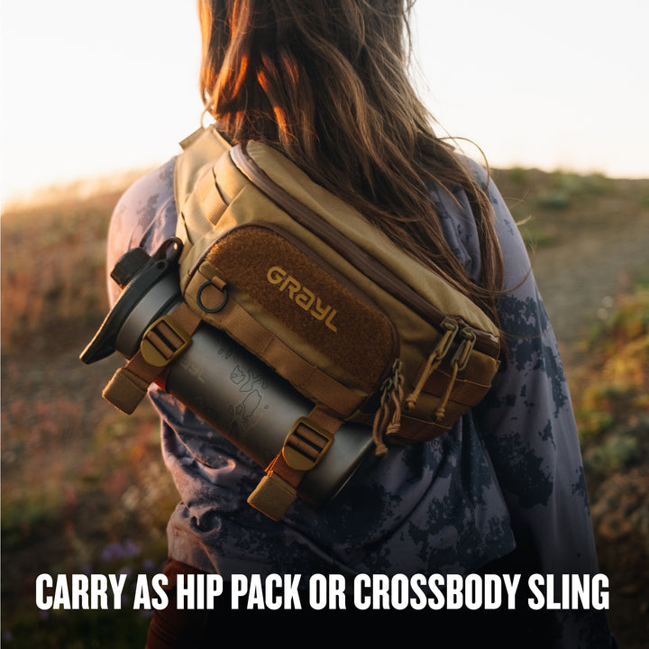 Grayl® Transport Hip Pack &amp; Crossbody Sling / Hip Pack Or Body Sling / Wander Blue / Covert Black / Coyote Brown / Olive Drab