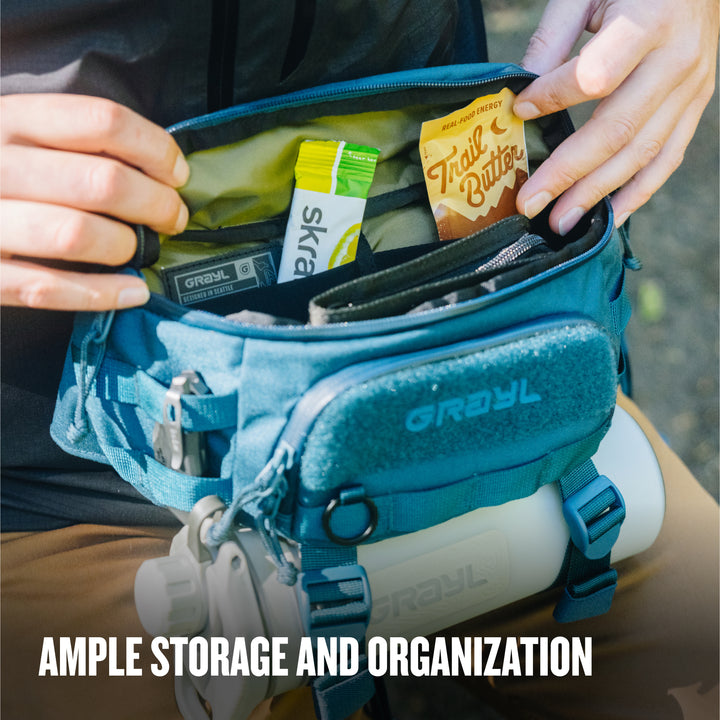 Grayl® Transport Hip Pack &amp; Crossbody Sling / Ample Storage And Organization / Wander Blue / Covert Black / Coyote Brown / Olive Drab