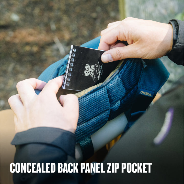 Grayl® Transport Hip Pack &amp; Crossbody Sling / Concealed Back Panel Zip Pocket / Wander Blue / Covert Black / Coyote Brown / Olive Drab