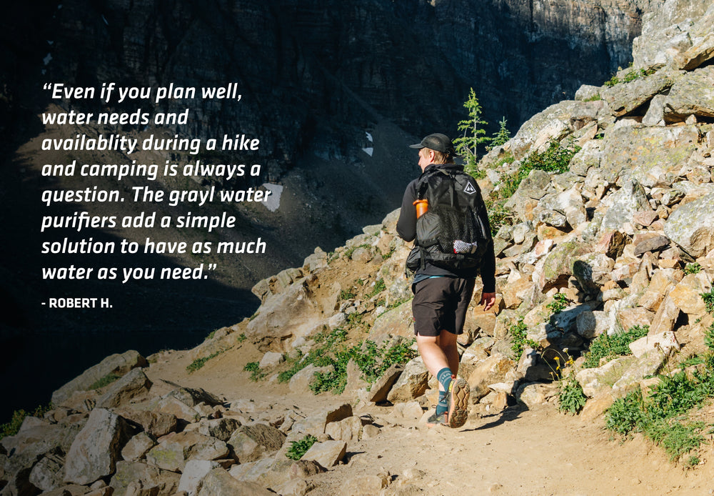 User testimonial. Great for camping and hiking.