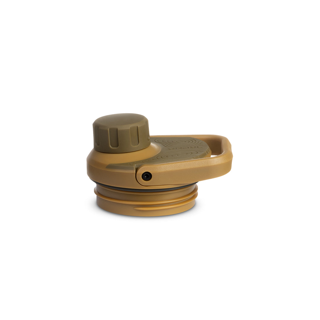 Grayl UltraPress Replacement Drink-Thru Cap | Coyote Brown | FlipCarry Handle Down View / Coyote Brown